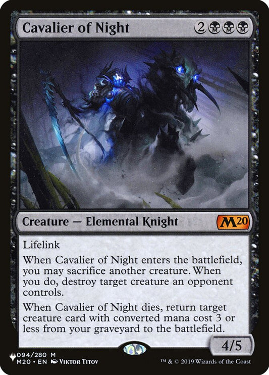 Cavalier of Night - The List